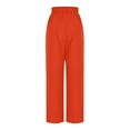 thumbnail image 4 of WIZUTIZ Dress Pants for Women Retro Relaxed Loose Wide Leg Dress Pants Spandex Elastic High Waist Full Length Pants Solid Drawstring with Pockets Palazzo Pants for Lady Fitness Outdoor Red, 4 of 5