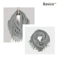 thumbnail image 5 of BASICO 2PK Warm Knit Winter Scarfs for Women Heahter Grey and Black Infinity Scarf Circle Loop Scarves, 5 of 7