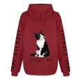 thumbnail image 4 of WEAIXIMIUNG Robe Sweat Femme Manches Courtes Imprimé Chat et Chien Décontracté à Capuche pour Détente, 4 of 5