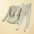 thumbnail image 2 of FAZVAOO Thermal Underwear for Women Long Johns Crew Neck Soft Winter Warm Built-In Bra Top and Bottom Size L-XXL, 2 of 3
