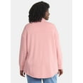 thumbnail image 3 of Terra & Sky Women's Plus Knit Shacket, Sizes 0X-5X, 3 of 5