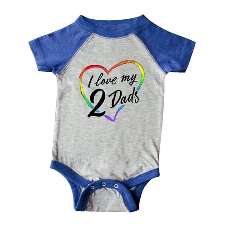 

Inktastic I Love My 2 Dads with Rainbow Heart Gift Baby Boy or Baby Girl Bodysuit