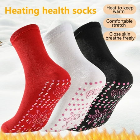 

Juhai 1 Pair Heating Socks Sweat-absorbing Deodorant Anti-friction Anti Freezing High Elasticity Keep Warm Washable Outdoor Self-Heating Therapy Socks for Skiing