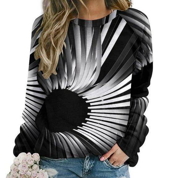 Sweatshirt For Womens Crewneck Geometric Hoodies Teen Girls Cute