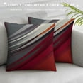 thumbnail image 3 of Nawypu  Throw Pillow Covers Modern Abstract Wine Red Stripes Gray Black White Acrylic Bold Grey Decorative Pillow Cases Home Decor Square Pillowcases, 3 of 5