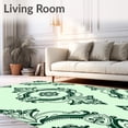 thumbnail image 2 of ODIKA 5'x7' Machine Washable Non-Slip Area Rug, Decorative Treasure High Traffic Rug with Pad, Green, 483469, 2 of 8