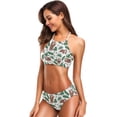 thumbnail image 3 of Dreamtimes Cute Sloth Palm Leaves Swimsuits Padded Bikini Sets Sexy Swimwear for Women, Medium, 3 of 7