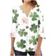 thumbnail image 1 of Fiudx Liquidación de Ofertas Flash Camiseta Estampada a La Moda para Mujer, Blusa con Mangas 3/4, Camisetas Informales con Cuello En V, 1 of 4