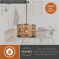 thumbnail image 5 of Norwood 1L Gray Industrial Woven Wood Drum Pendant Hanging Ceiling Light, 5 of 14