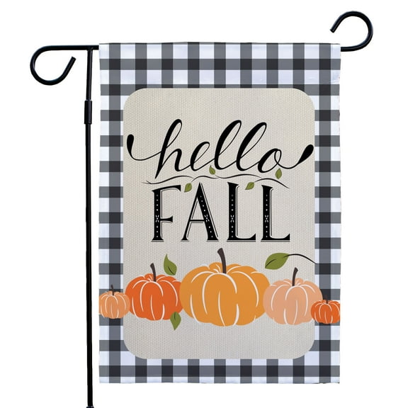 Hello Fall Garden Flag, 12" x 18" Polyester, Autumn Home Decor