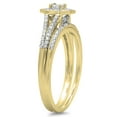 thumbnail image 2 of Dazzlingrock Collection 0.40 Carat (ctw) 14K Princess & Round Diamond Halo Bridal Engagement Ring Set, Yellow Gold, Size 5, 2 of 6