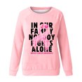 thumbnail image 5 of WREESH Women's Graphic Long Sleeve Sweatshirt Pink Ribbon Letter Shirts Breast Cancer Awareness Top Pink, 5 of 5