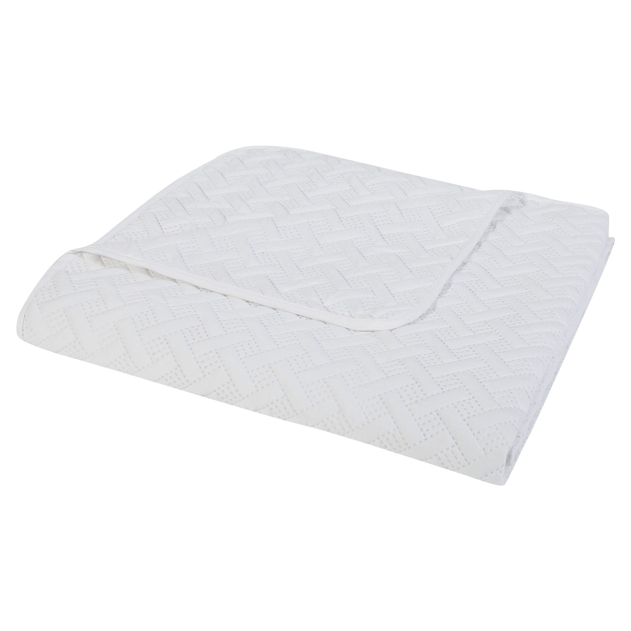 VCNY Home Nina 3-Piece White Geometric Quilt Set, Full/Queen, Adult, Unisex
