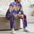 thumbnail image 7 of Sikiie Taxi Colorful Town Mens Pajama Set, Soft Warm Long Sleeve Sleepwear, Cozy Button-Down Pjs for Men-XX-Large, 7 of 7