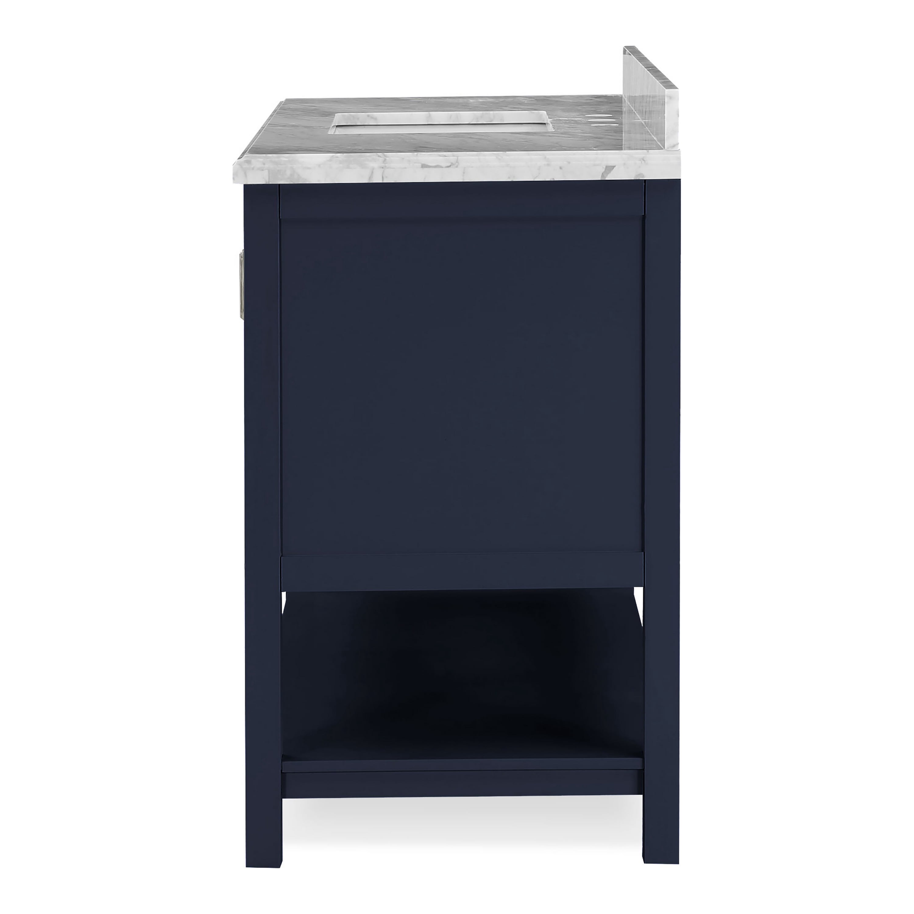 Furniture of America Freya 49" Blue Single Bathroom Vanity with White Marble Top and Undermount Sink