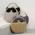thumbnail image 6 of Evening Bag Clutch Purses Pleated Round Hard shell Crossbody Handbag with Chain Strap for Women Wedding Party Formal, 6 of 7