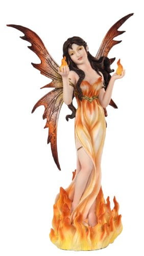 12 Inch Fire Goddess Elemental Fairy Mystical Statue Figurine