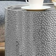thumbnail image 5 of Christopher Knight Home Kaylee Modern Round Hammered Iron Accent Table (2 Pack) -Silver, 5 of 5