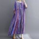 thumbnail image 5 of Vestido suelto para mujer, bolsillos con estampado floral vintage, media manga, batas informales bohemias para vacaciones de gran tamaño, 5 of 8
