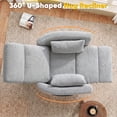 thumbnail image 6 of Homall 360° Power Swivel Recliner High Back Adult Rocker Recliner Chair with 2 Pillows for Nursing Expectant Mothers,Loop Yarn Gray, 6 of 8