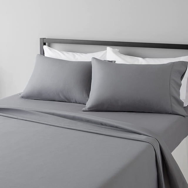 Lightweight Super Soft, Wrinkle-Free, Easy Care Microfiber 4-Piece Bed Sheet Set with 14-Inch Deep Pockets, Full, Bright White, Solid