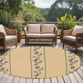 thumbnail image 4 of Khaki Flower Branch Round Area Rug 7Ft Washable Circle Rugs for Dorm Laundry Room, Spring Summer Farmhouse Botanical Non-Slip Carpet Floor Mats Indoor Outdoor Carpet Runner Aesthetic Home Decor, 4 of 8