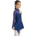 thumbnail image 2 of Haitryli Girls Long Sleeve Figure Ice Skating Dress Kids Shiny Rhinestone Ballerina Ballroom Costume Navy Blue 6, 2 of 7