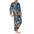 thumbnail image 2 of Balery Starry Sky Planet Lollipop Pijama para Hombre de Dos Piezas con Manga Larga, Conjunto de Dormir y Descanso Suave con Bolsillos-Large, 2 of 7