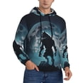 thumbnail image 2 of Haiem Moon Wolf Warrior Patterned Men's Hoodie with Kangaroo Pocket - Ideal Pullover Sweatshirt for Daily Wear, Travel, and Home-Medium, 2 of 7