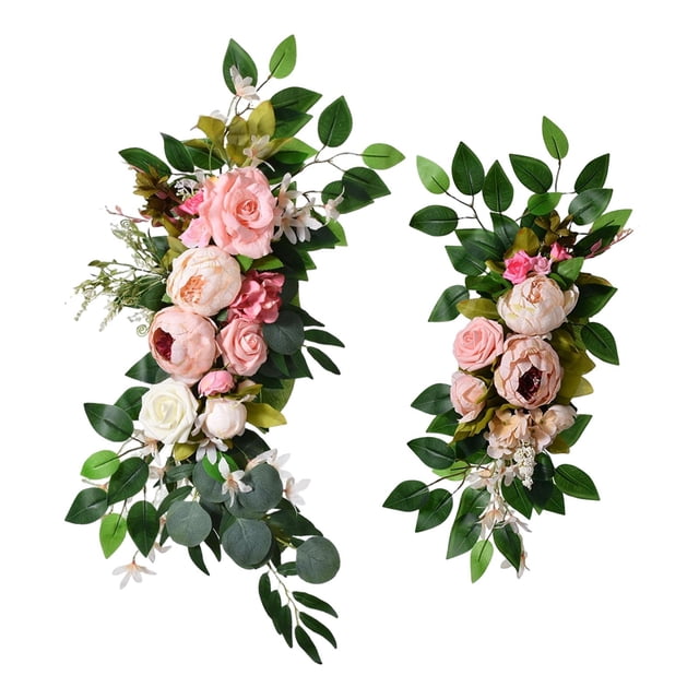 2 guirnaldas de flores artificiales para arco de boda, para recepción, fiestas y bodas. Rosa