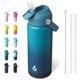 thumbnail image 1 of Bjpkpk Botella De Agua Aislada Con Tapa De Pajita Botellas De Agua Térmicas De 18 Oz Con Boquilla Suave Mango Flexible Y Bota Antideslizante Sin Bpa Vasos Térmicos De Metal De Acero Inoxidable A Prueb, 1 of 5