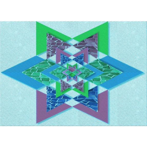 Ahgly Company Indoor Rectangle Patterned Butterfly Blue Area Rugs, 2' x 3'