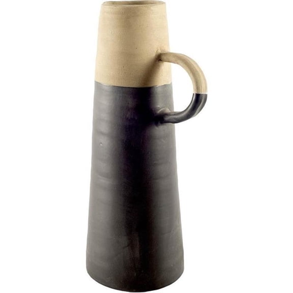 Mercana Garand III Large Two-Toned Black/Natural Ceramic Jug