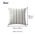 thumbnail image 4 of Sunlit Decorative Farmhouse Throw Pillow Case, Set of 2 Cream/Off-White with Charcoal Stripes Modern Accent Square Pillow Cover, 20" x 20", Textured Linen Throw Pillow Case for Couch Chair Bedroom, 4 of 6