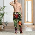 thumbnail image 2 of Fuzoiu Watercolor Tropical Flowers Print Men's Pajama Pants,Lounge Pants for Men,Lounge PJ Bottoms,Sleepwear Pants with Drawstring Pockets -Large, 2 of 6