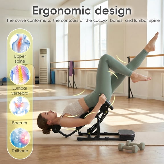 Back and Neck Stretcher Inversion Table, Ergonomic Equipment Relieves Back Pain, 330 lbs Weight Capacity, Safe Spine Alignment Device for Home Gym