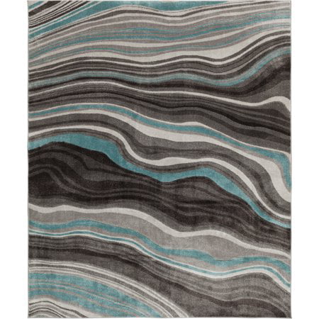 Better Homes Gardens Waves Indoor, Turquoise And Grey Rug