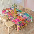 thumbnail image 3 of Rectangle Boho Style Waterproof Tablecloth 60×120 Inch, Bohemian Colorful Floral Reusable Indoor/Outdoor Durable Table Cover for Party Kitchen Dinner Room Decor, 3 of 6