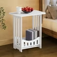 thumbnail image 5 of Honeeladyy Mini End Table, Small Side Table, Nightstand with 2-Layer Storage Shelves, Sofa Table for Small Spaces, Living Room, Bedroom, Stable Frame, Easy Assembly, 15.75x12.6x8.66in, White, 5 of 6