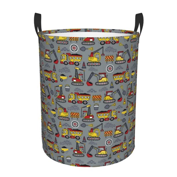 Fotbe Modern Excavator Cesto de Ropa con Asas, Cesto Impermeable de Gran Capacidad, Bolsa de Lavado para Dormitorio, Cesto de Ropa con Ruedas y Asas-Small