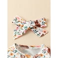 thumbnail image 3 of Infant Newborn Baby Girl Clothes Cowhead Printed Onesies Long Sleeve Ruffle Baby Footed Clothes Baby Clothes for Girls, 3 of 5