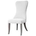 thumbnail image 4 of Uttermost Caledonia Farmhouse Wood and Fabric Armless Chair in White, 4 of 5