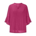 thumbnail image 5 of ZJXFGS Womens Sequin Tops Flowy Tops for Women Dressy Tops for Women Bell Sleeve Tops for Women Pink XL, 5 of 7