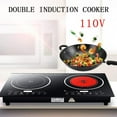 thumbnail image 2 of Electric Induction Cooker - Portable 2200W 8 Levels Electric Dual Induction Cooker Cooktop Countertop Double Burner Suitable for Cast Iron, Stainless Steel Cookware and Kitchen or Resturant, 2 of 9