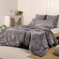 thumbnail image 6 of DecorAvenue Ultra-Luxe Crushed Velvet Duvet Cover Set, Boho Bedding Comforter Donna Cover Set, Twin Size 3 Pieces Set 1 Comforter Cover and 2 Pillow Shams Gray Color, 6 of 6