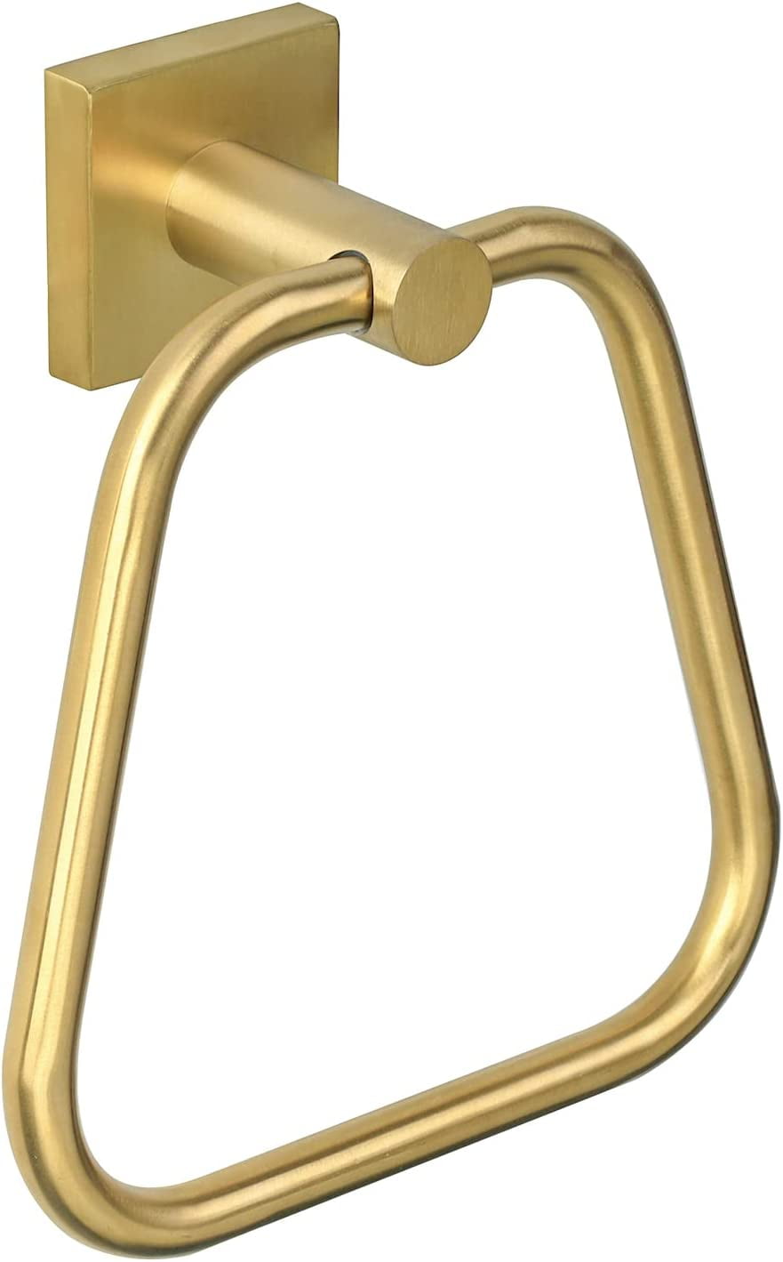 Towel Ring Brushed Gold，Hand Towel Holder for Bathroom SUS304 Stainless