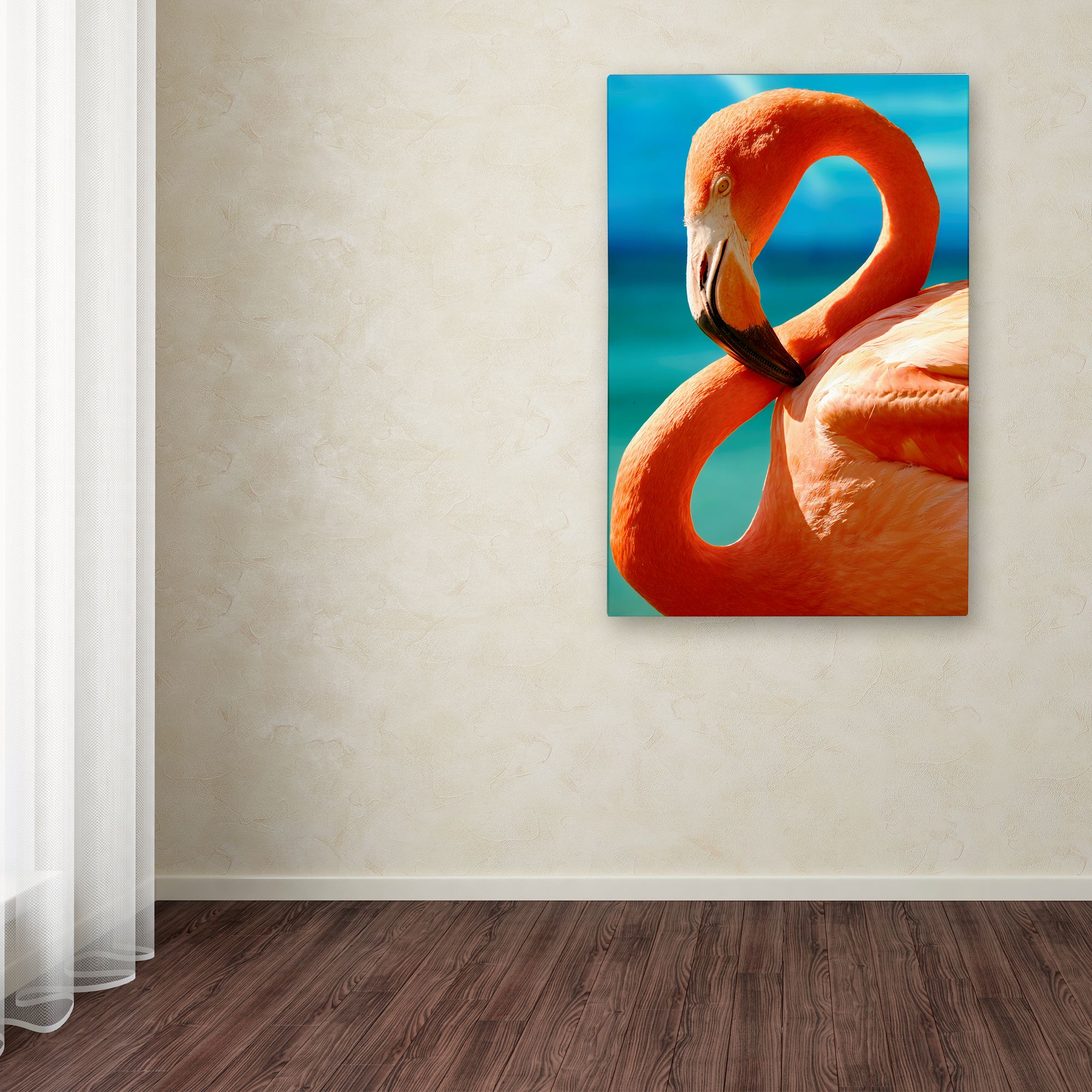 Trademark Fine Art 'Flamingo S' Canvas Art by Mike Jones Photo