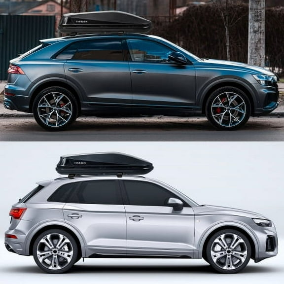 Hard Shell Roof Cargo Carrier with Security Keys, Roof Box, Cargo Box, 62 (L) x 31 (W) x 15(H) Inches, 14 Cubic Feet (Tool-Free Install), BLACK