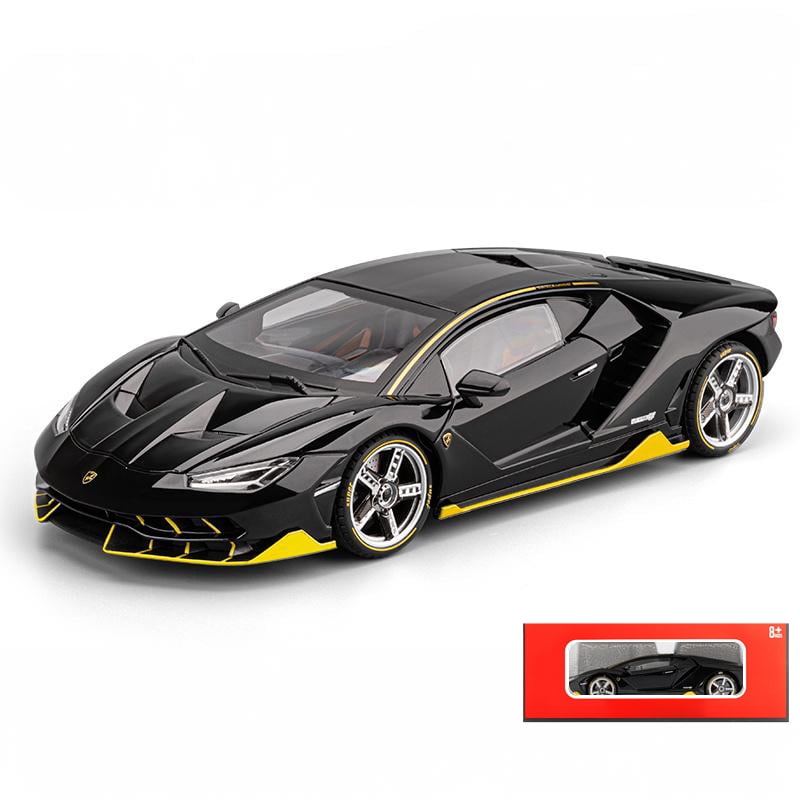 1:18 Scale Centenario LP770-4 Super Racing Car Alloy Metal Diecast Model Hight Siomulation Sound And Light Trendy Gift For Boys Black Box