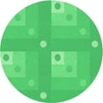 thumbnail image 1 of Ahgly Company Machine Washable Indoor Round Transitional Neon Green Area Rugs, 3' Round, 1 of 7
